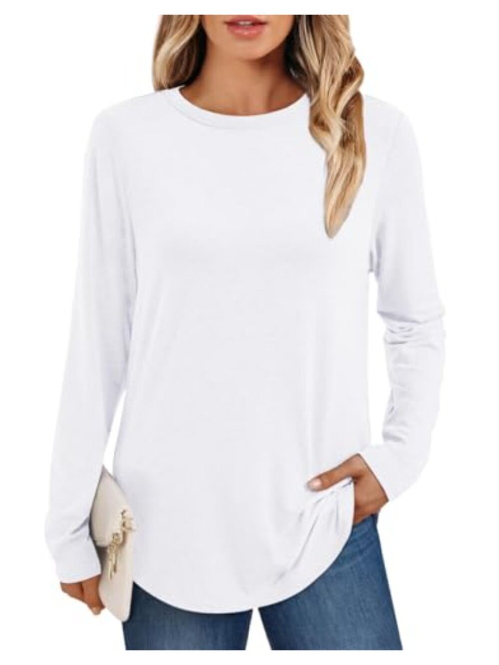 AirMood Long Sleeve Tunic T-Shirt Loose Fit Round Neck Casual Top